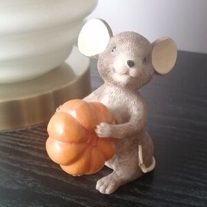 Mouse Pumpkin Figurine Small Resin Seasonal Halloween Thanksgiving